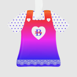 Cute Rainbow Pinafore Polka Dots Ornament
