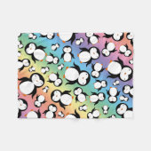Cute rainbow pinguïn patroon fleece deken (Voorkant (Horizontaal))