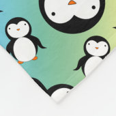 Cute rainbow pinguïn patroon fleece deken (Hoek)