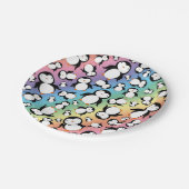 Cute rainbow pinguïn patroon papieren bordje (Gekanteld)