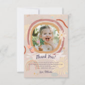 Cute Rainbow Pink Birthday Hartelijk dank Bedankkaart (Voorkant)