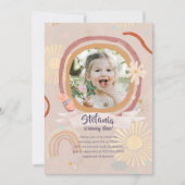 Cute Rainbow Pink Birthday Kaart (Voorkant)