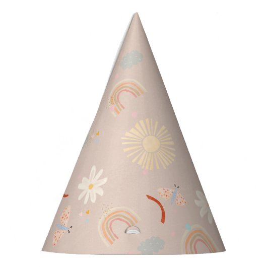 Cute Rainbow Pink Birthday Party Pet Feesthoedjes (Links)