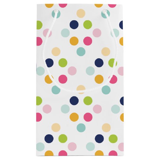 Cute Rainbow Polka Dots Birthday Confetti Pattern Klein Cadeauzakje (Achterkant)