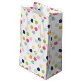 Cute Rainbow Polka Dots Birthday Confetti Pattern Klein Cadeauzakje (Achterkant Gekanteld)