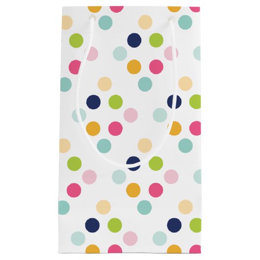 Cute Rainbow Polka Dots Birthday Confetti Pattern Klein Cadeauzakje (Voorkant)