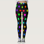 Cute Rainbow Polka Dots Pattern Leggings<br><div class="desc">Cute Rainbow Polka Dots Pattern op zwarte leggings.</div>