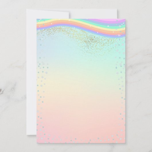 Cute Rainbow Pool Party Unicorn Mermaid Birthday Kaart (Achterkant)