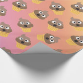 Cute Rainbow Poop Emoji Ice Cream Cone Pattern Cadeaupapier (Hoek)