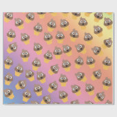 Cute Rainbow Poop Emoji Ice Cream Cone Pattern Cadeaupapier (Vlak)