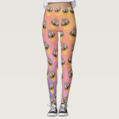 Cute Rainbow Poop Emoji Ice Cream Cone Pattern Leggings (Voorkant)