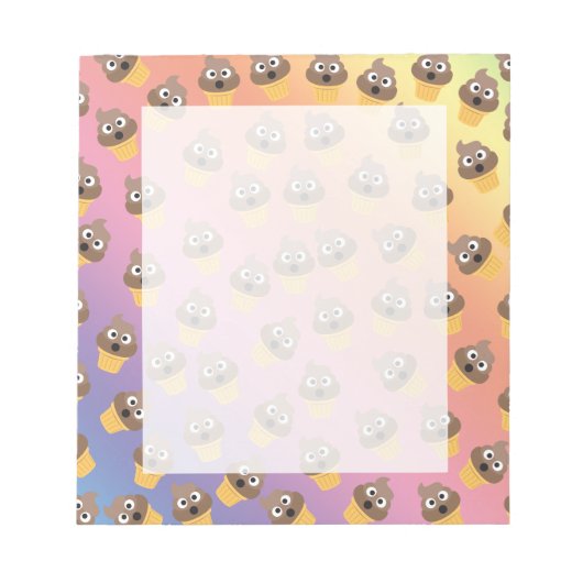Cute Rainbow Poop Emoji Ice Cream Cone Pattern Notitieblok (Voorkant)