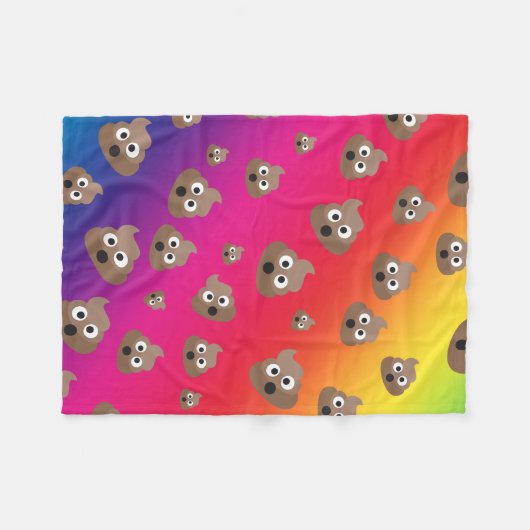 Cute Rainbow Poop Emoji Pattern Fleece Deken (Voorkant (Horizontaal))