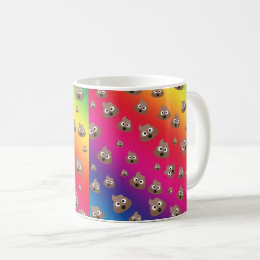 Cute Rainbow Poop Emoji Pattern Koffiemok (Voorkant rechts)