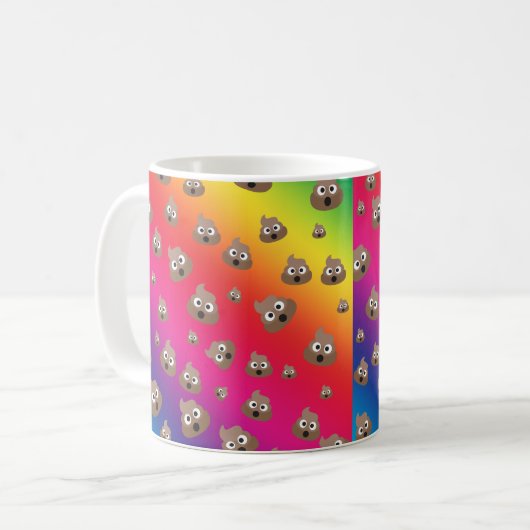 Cute Rainbow Poop Emoji Pattern Koffiemok (Voorkant links)