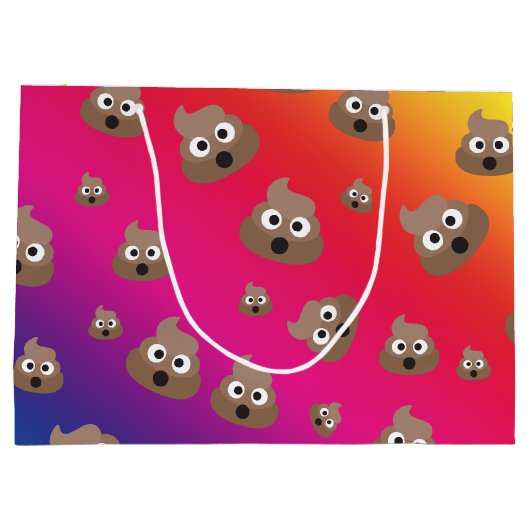 Cute Rainbow Poop Emoji Pattern Large Cadeautasje (Achterkant)