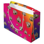 Cute Rainbow Poop Emoji Pattern Large Cadeautasje (Achterkant Gekanteld)