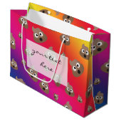 Cute Rainbow Poop Emoji Pattern Large Cadeautasje (Voorkant Gekanteld)