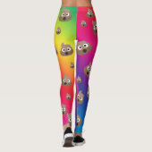 Cute Rainbow Poop Emoji Pattern Leggings (Achterkant)