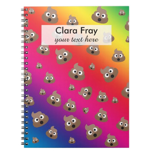Cute Rainbow Poop Emoji Pattern Notitieboek (Voorkant)