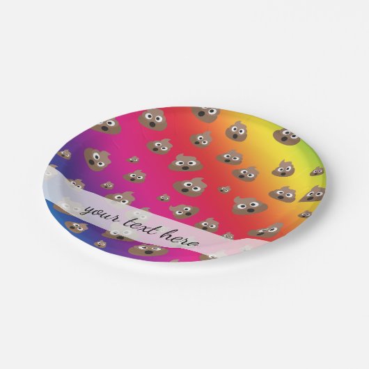 Cute Rainbow Poop Emoji Pattern Papieren Bordje (Gekanteld)