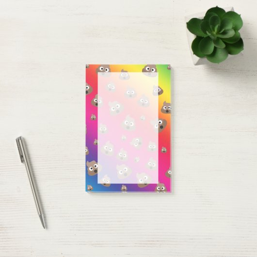Cute Rainbow Poop Emoji Pattern Post-it® Notes (Kantoor)