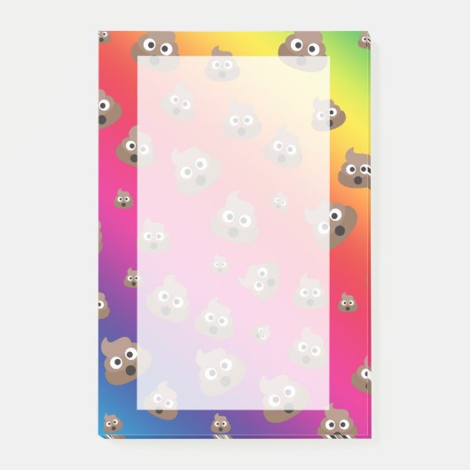 Cute Rainbow Poop Emoji Pattern Post-it® Notes (Voorkant)