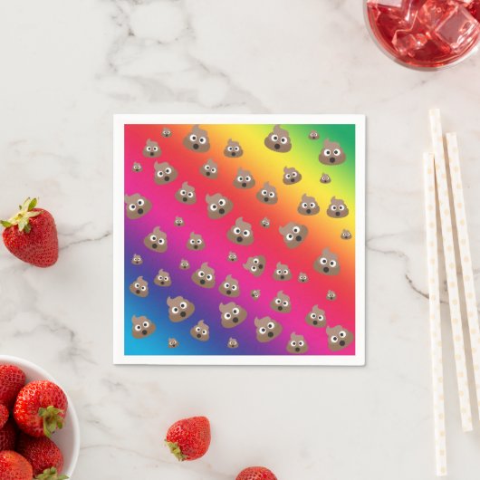 Cute Rainbow Poop Emoji Pattern Servetten (Insitu)