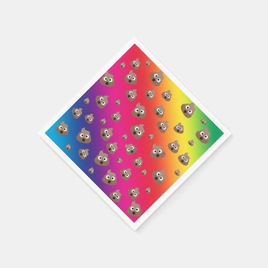 Cute Rainbow Poop Emoji Pattern Servetten (Hoek)