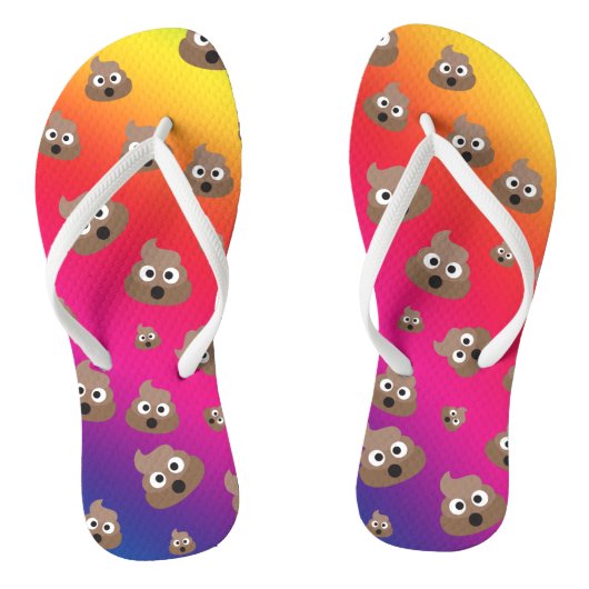 Cute Rainbow Poop Emoji Pattern Teenslippers (Voetbed)