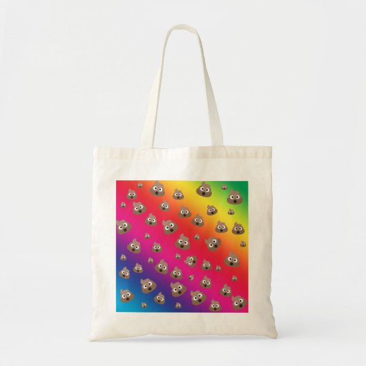Cute Rainbow Poop Emoji Pattern Tote Bag (Voorkant)