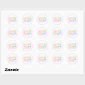 Cute Rainbow “Promoted to First Grade” Design Ronde Sticker (Vel)