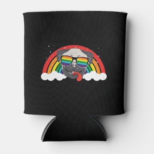 Cute Rainbow Pug Blikjeskoeler (Voorkant)