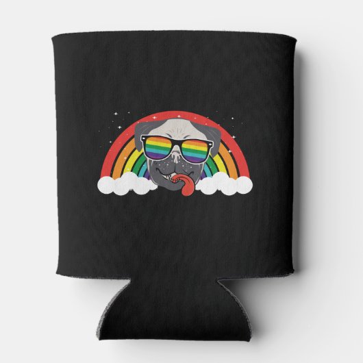 Cute Rainbow Pug Blikjeskoeler (Achterkant)