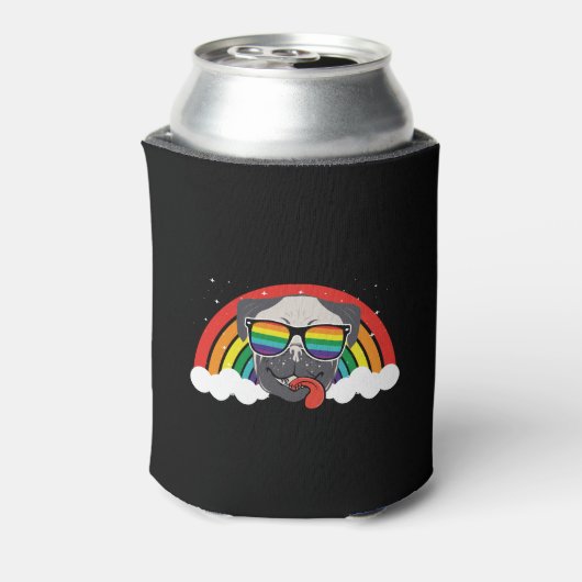 Cute Rainbow Pug Blikjeskoeler (Blikje Achterkant)