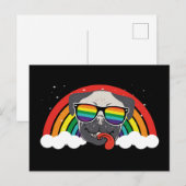 Cute Rainbow Pug Briefkaart (Voorkant / Achterkant)