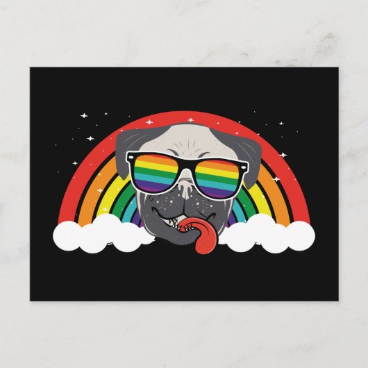 Cute Rainbow Pug Briefkaart (Voorkant)