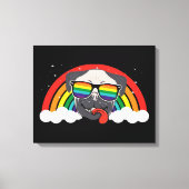 Cute Rainbow Pug Canvas Afdruk (Voorkant)