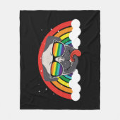 Cute Rainbow Pug Fleece Deken (Voorkant)