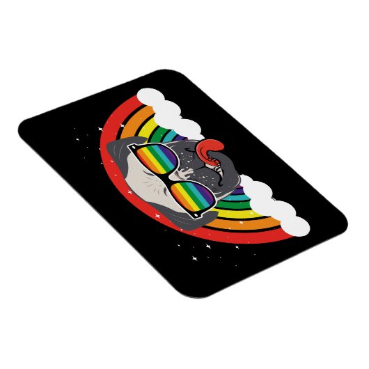 Cute Rainbow Pug Magneet (Rechterzijde)