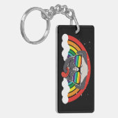 Cute Rainbow Pug Sleutelhanger (Voorkant Links)