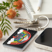 Cute Rainbow Pug Sleutelhanger (Voorkant Rechts)