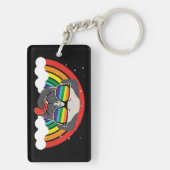 Cute Rainbow Pug Sleutelhanger (achterkant)
