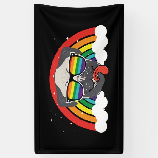 Cute Rainbow Pug Spandoek (Verticaal)