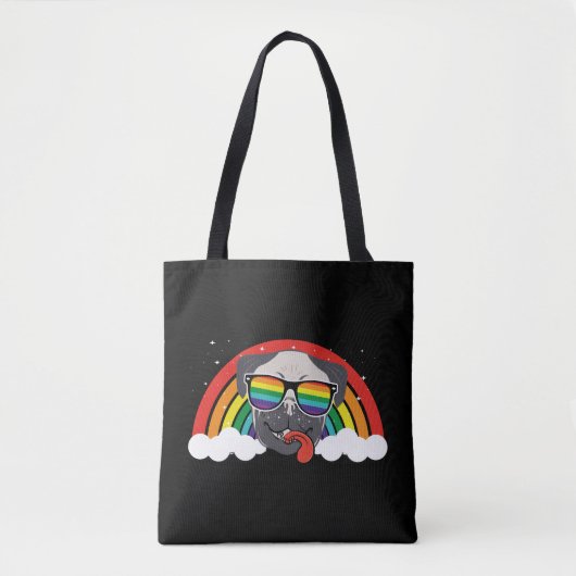 Cute Rainbow Pug Tote Bag (Voorkant)