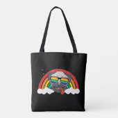 Cute Rainbow Pug Tote Bag (Achterkant)