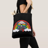 Cute Rainbow Pug Tote Bag (Dichtbij)