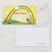 Cute Rainbow & Puppy Children's Calling Card Contactkaartje (Voorkant / Achterkant)