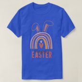 Cute Rainbow Rabbit Bunny Ears Happy Pasen voor tw T-shirt (Design voorkant)