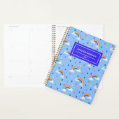 Cute Rainbow Raindrops Pattern, gepersonaliseerd Planner (Display)